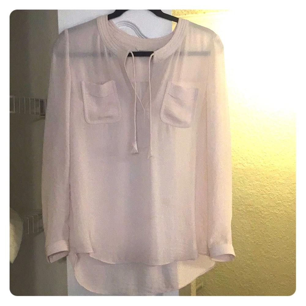 Rebecca Taylor Silky Tassel Blouse , Pockets NWOT